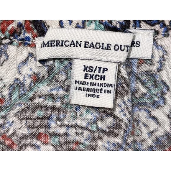 American Eagle Outfitters Womens Mini Dress Size XS Paisley Cold Shoulder - Picture 4 of 8